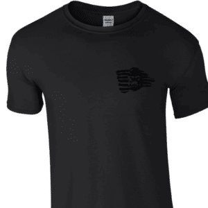 ASHES- Dark grey Tshirt with Black ZUU flag print